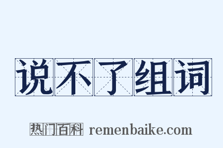 说不了组词是什么意思的图片